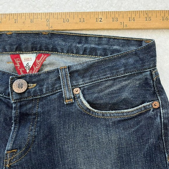 Lucky Brand Size 6/28 Tall Blue Victory Madeline Boot Cut Denim Jeans USA Made - Picture 10 of 15